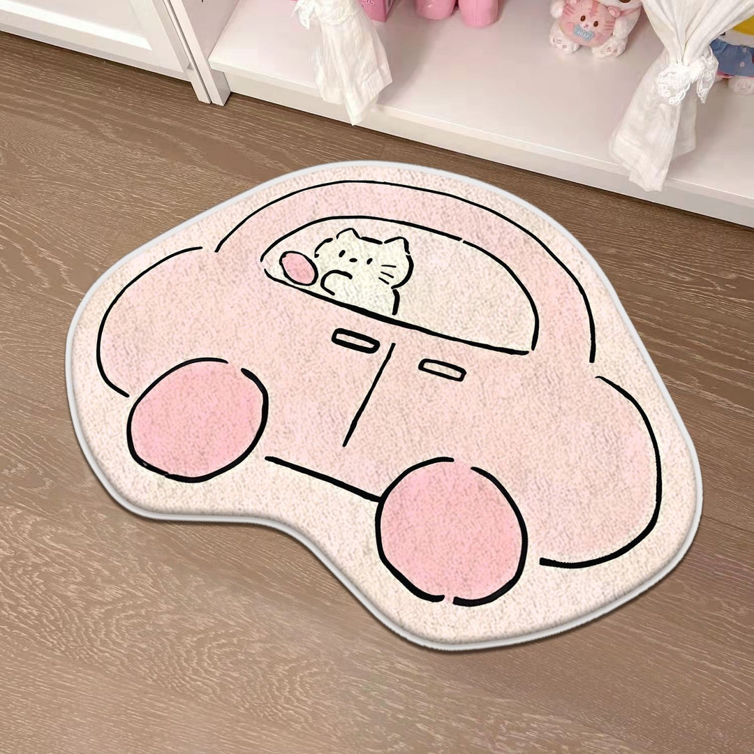 Children's Playful Cat-Shaped Area Mat