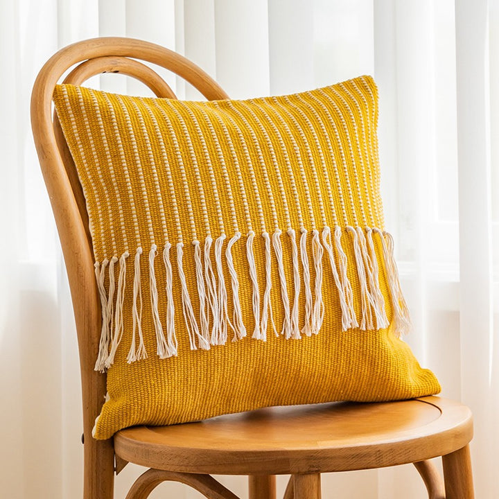 Textured Fringe Throw Pillow