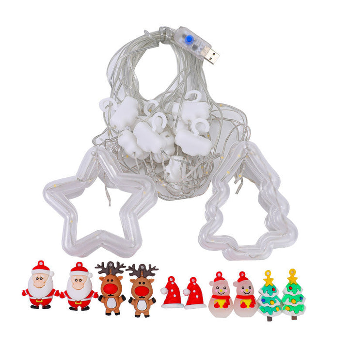 Christmas decorative light stars with snowflakes
