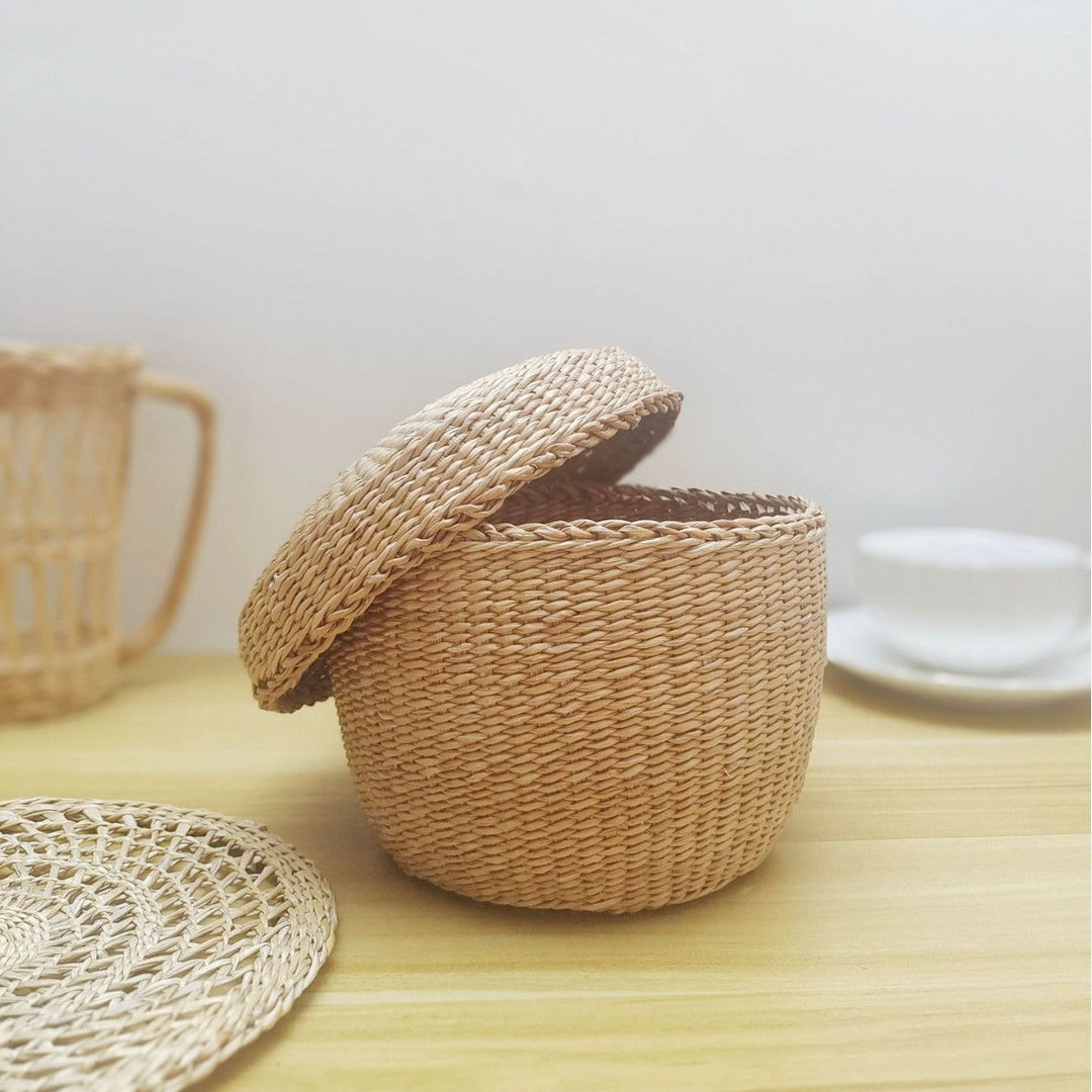 Handcrafted Natural Fiber Storage Basket