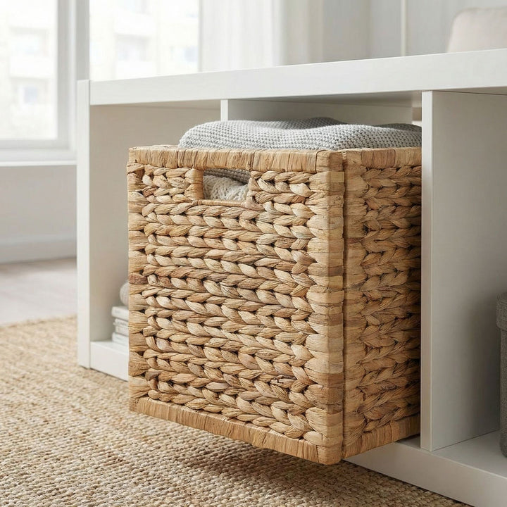 Practical storage basket made of braided material