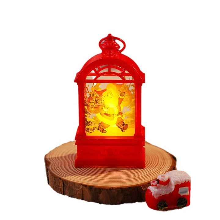 Decorative Christmas lantern with nostalgic Santa motif