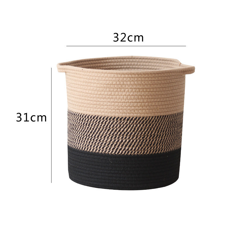 Modern storage basket with gray knit pattern