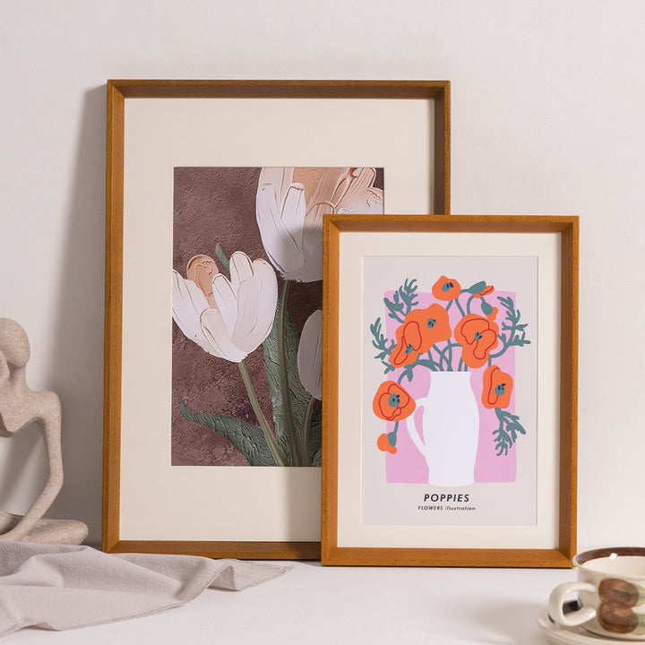 Artistic Floral Print Wall Decor Frame for Home