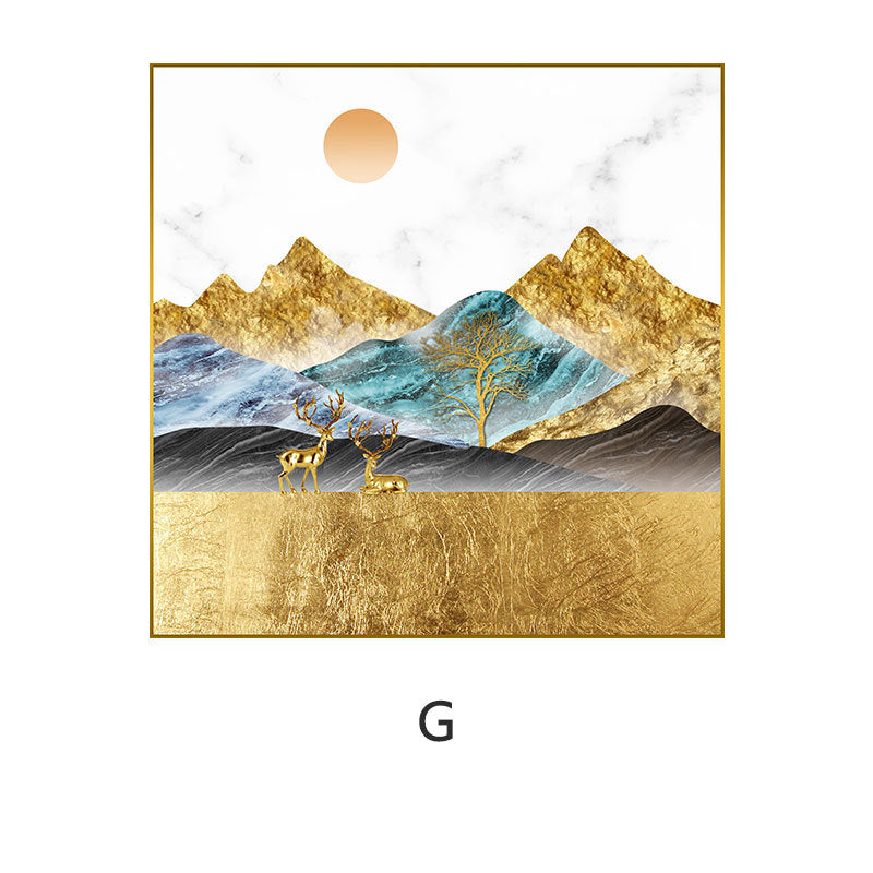 Framed Abstract Mountain Artwork
