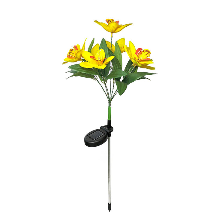 Solar-powered LED decorative flower garden stakes