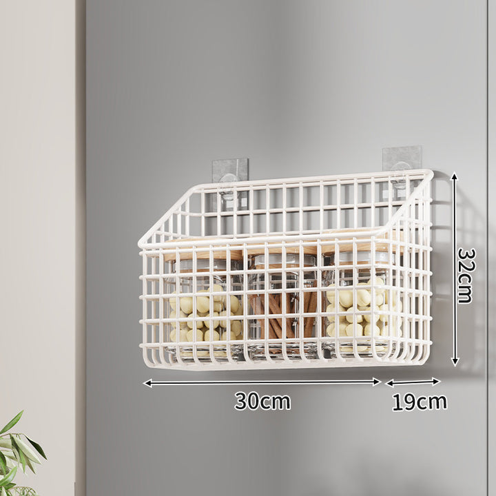 Wall-Mounted Mesh Floating Storage Shelf for Pantry Bathroom and Kitchen