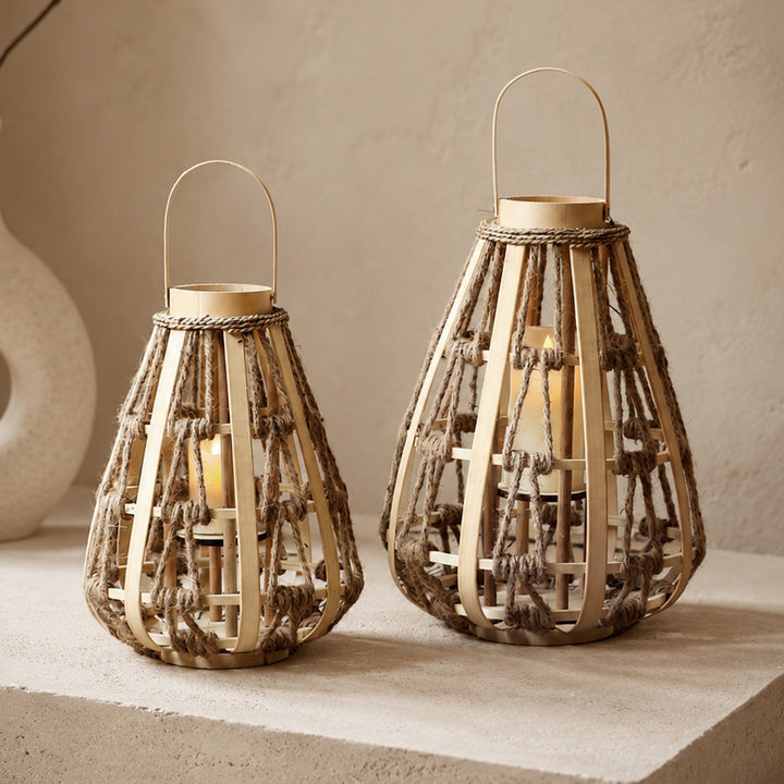 Decorative lantern made of rattan