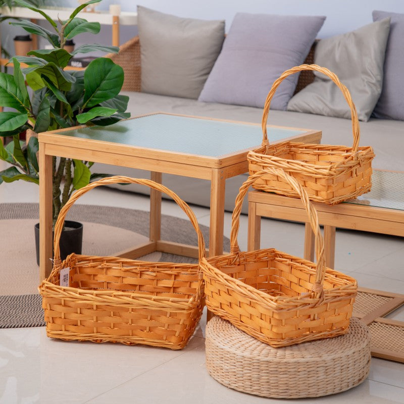 Handcrafted basket made of natural rattan