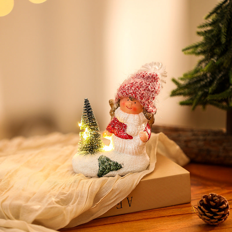 Cute Christmas figure with light decoration