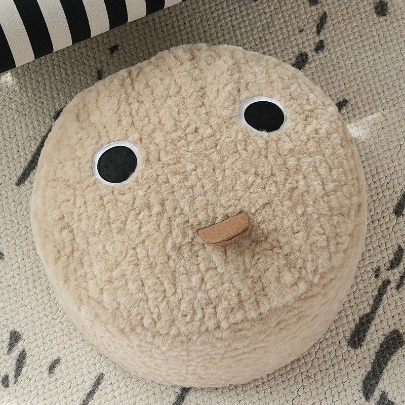 beef sitting pouf with EPP foam balls filling and removable cover