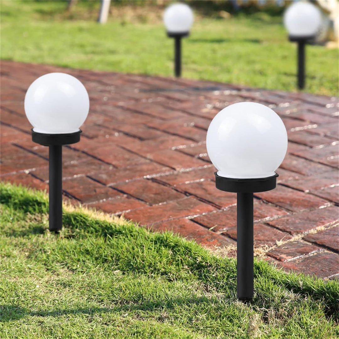 Outdoor Solar-Powered Frosted Globe Garden Stake Lights