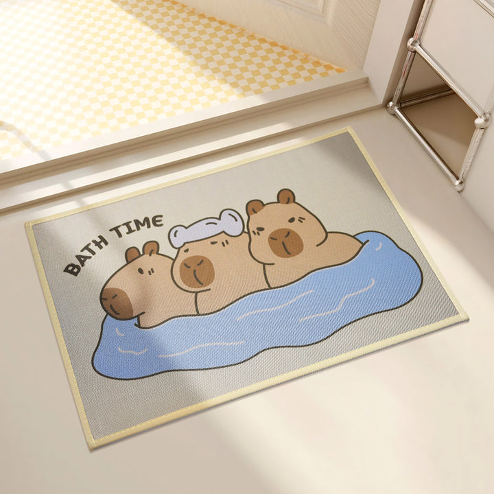 Adorable Capybara-Themed Door Mat for Home