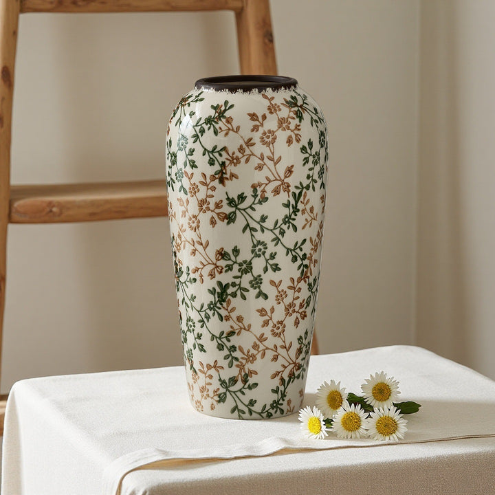 Floral ceramic vase