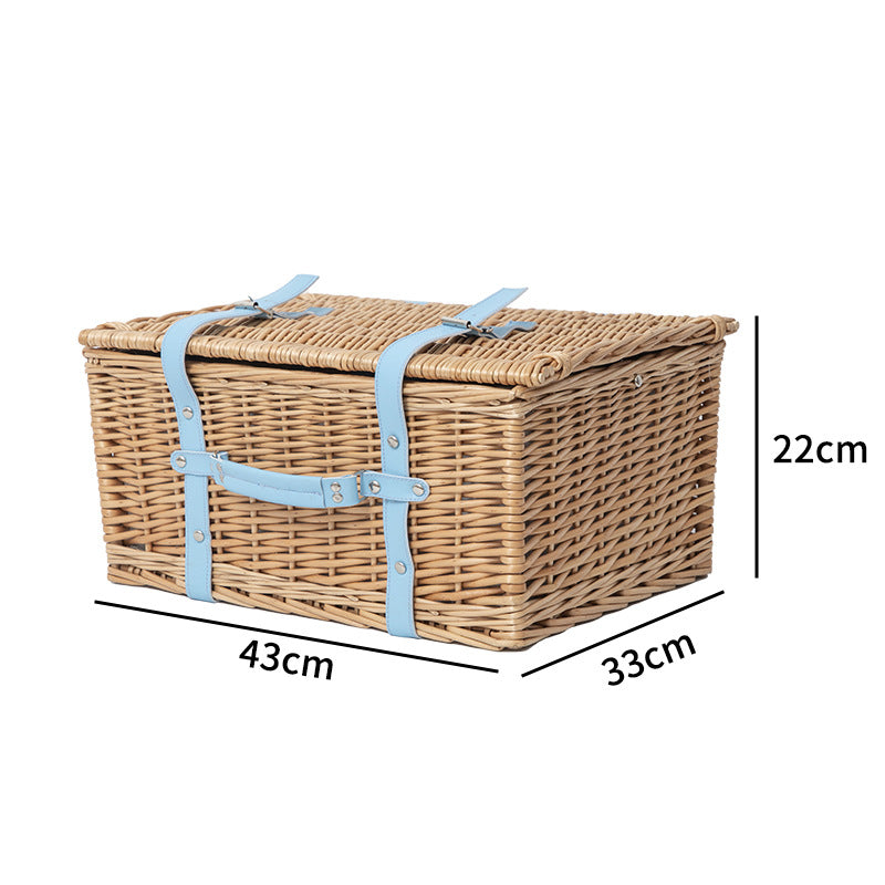High-quality storage basket with leather handles