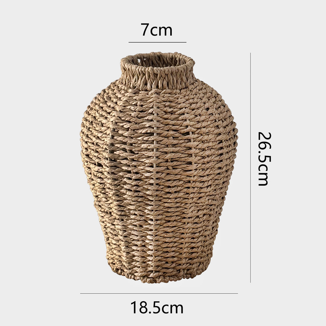 Decorative jug made of woven material
