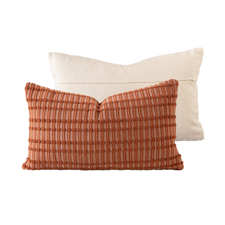 Cotton cushion duo with handwoven texture and hidden zipper