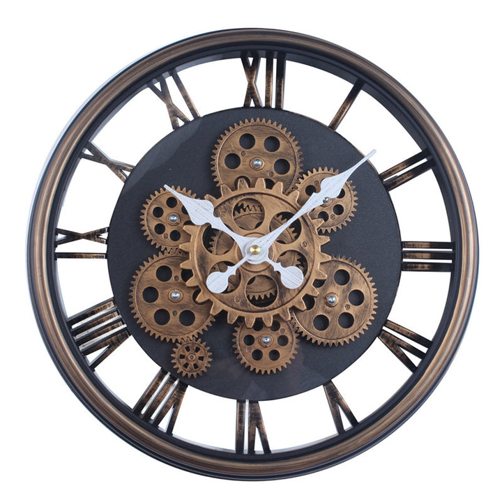 Elegant Wall Clock in Industrial Gear Design