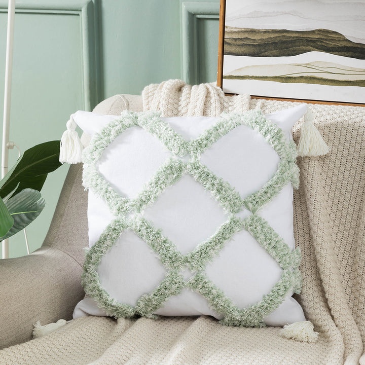 Textured Pom-Pom Decorative Throw Pillow