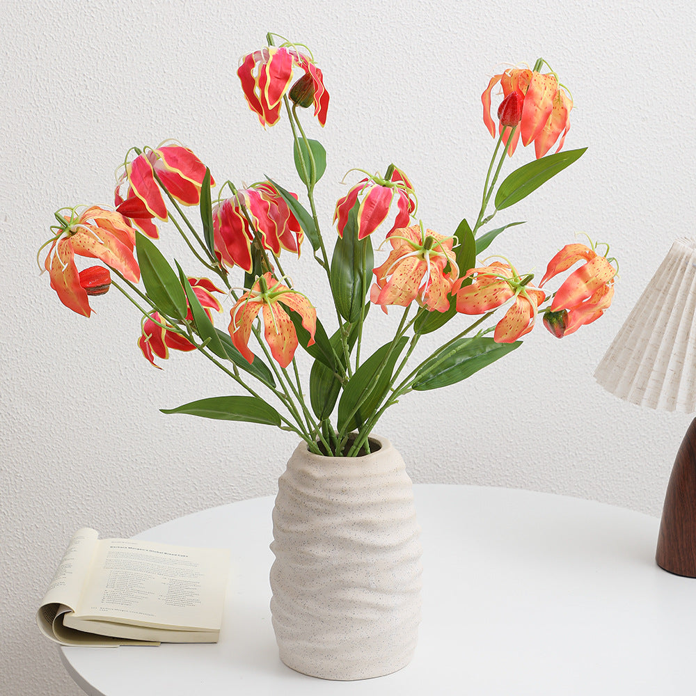 Artificial orchid bouquet with vibrant blooms and fine details