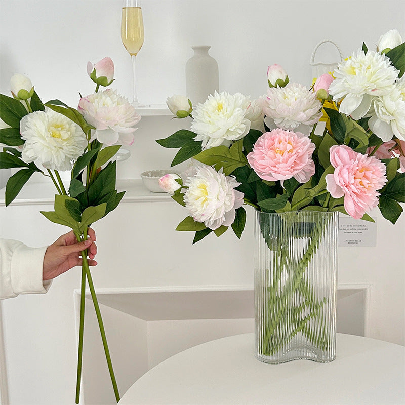 Realistic Peony Flower Stem for Home Display
