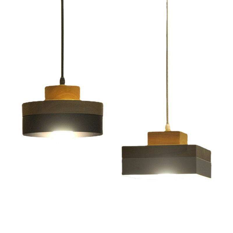Geometric Layered Wooden Pendant Light