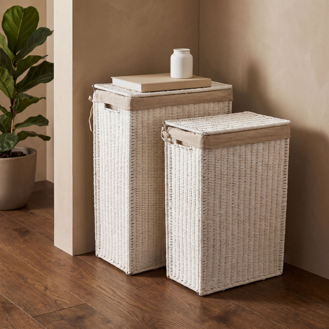 High-quality laundry basket made of natural wicker