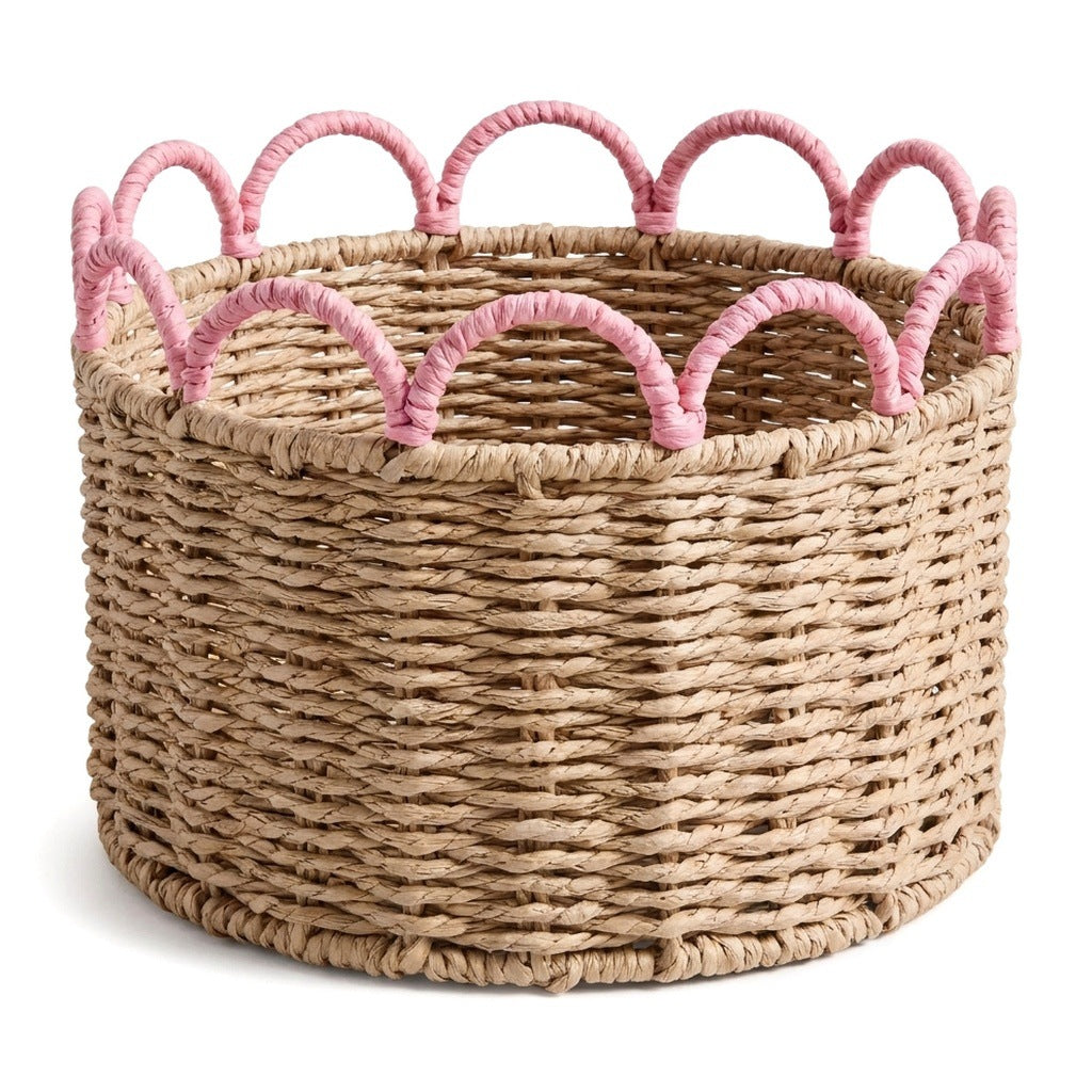 Decorative storage basket with wave pattern