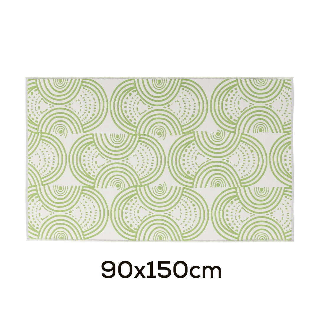 Modern flat-woven carpet runner with abstract geometric design