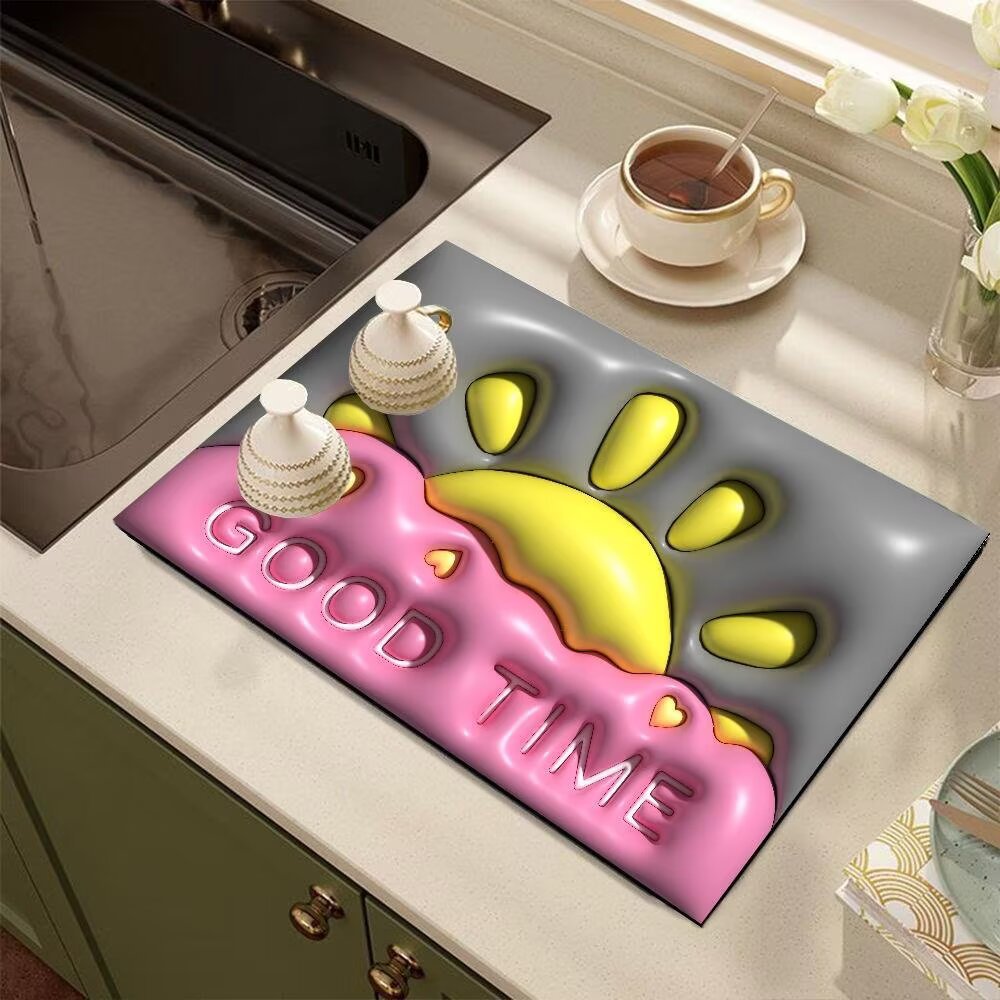 Cute Cartoon Dog-Themed Kitchen Mat