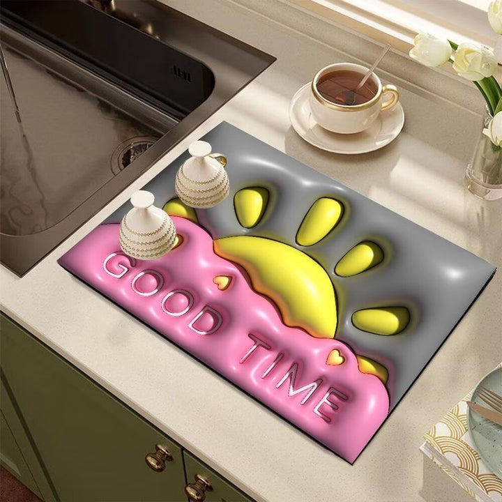Cute Cartoon Dog-Themed Kitchen Mat