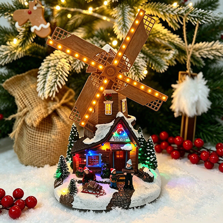 Illuminated Windmill Decor