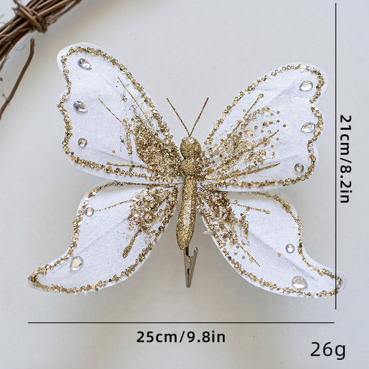 Elegant butterfly hair clips with glitter and rhinestones