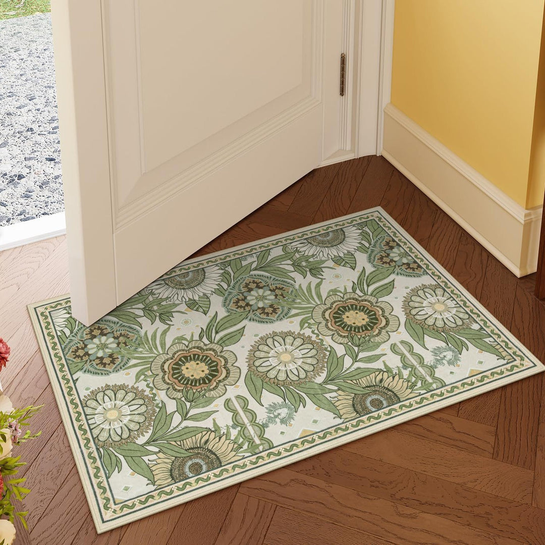 Luxurious Floral Design Bath Mat
