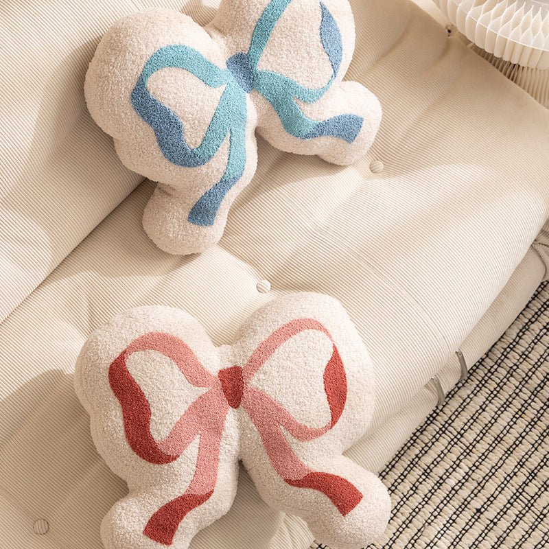 Form pillow in loop design with bouclé cover and soft filling