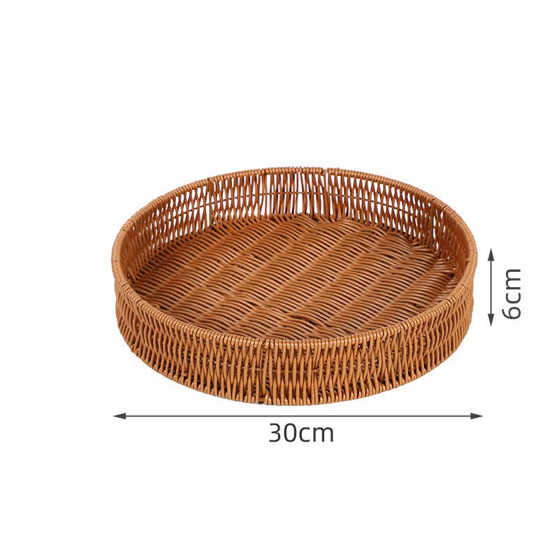 Round Artisan Woven Serving Tray