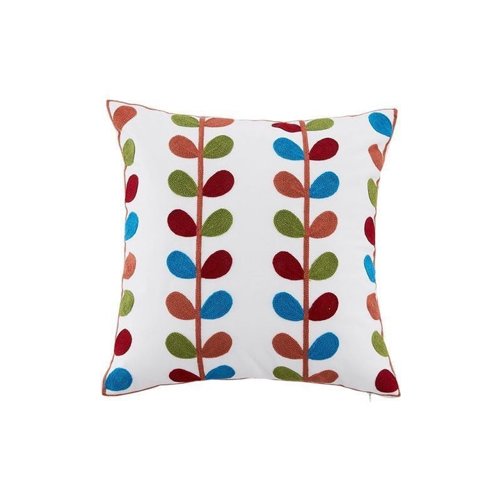 Embroidered Floral Accent Pillow