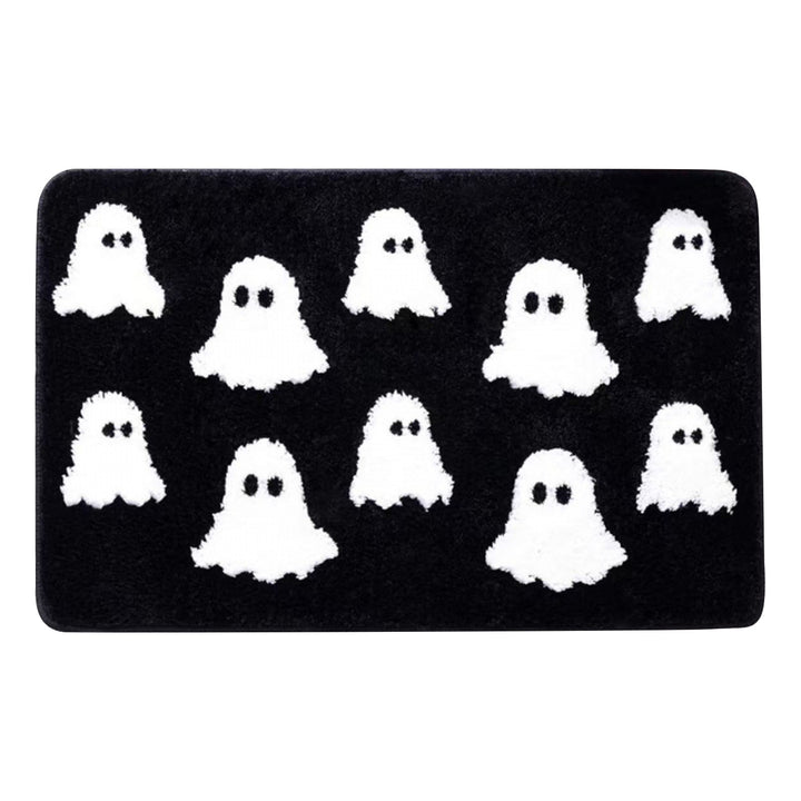 Ghost-Themed Plush Bath Mat for Bathroom