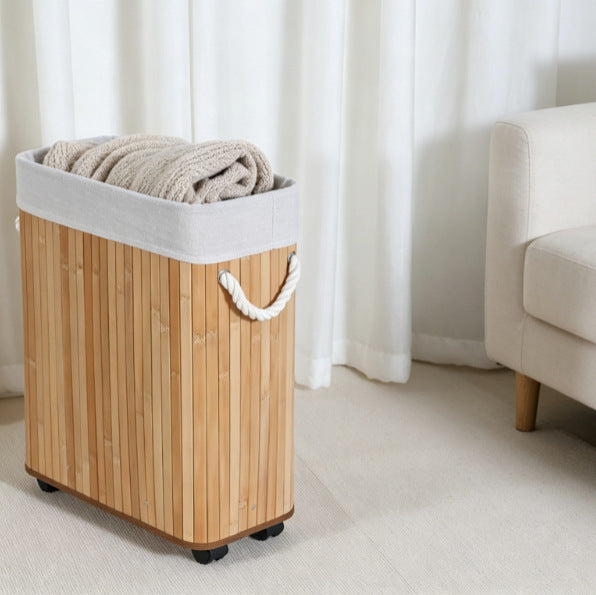 More modern laundry basket with practical movement system