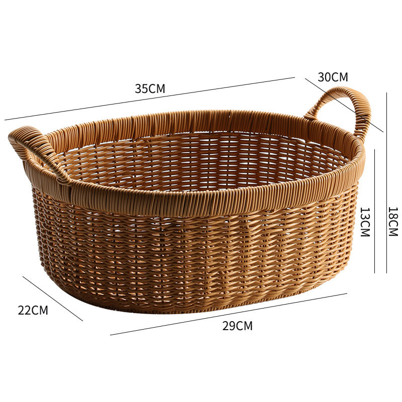 Elegant Handwoven Oval Storage Bowl