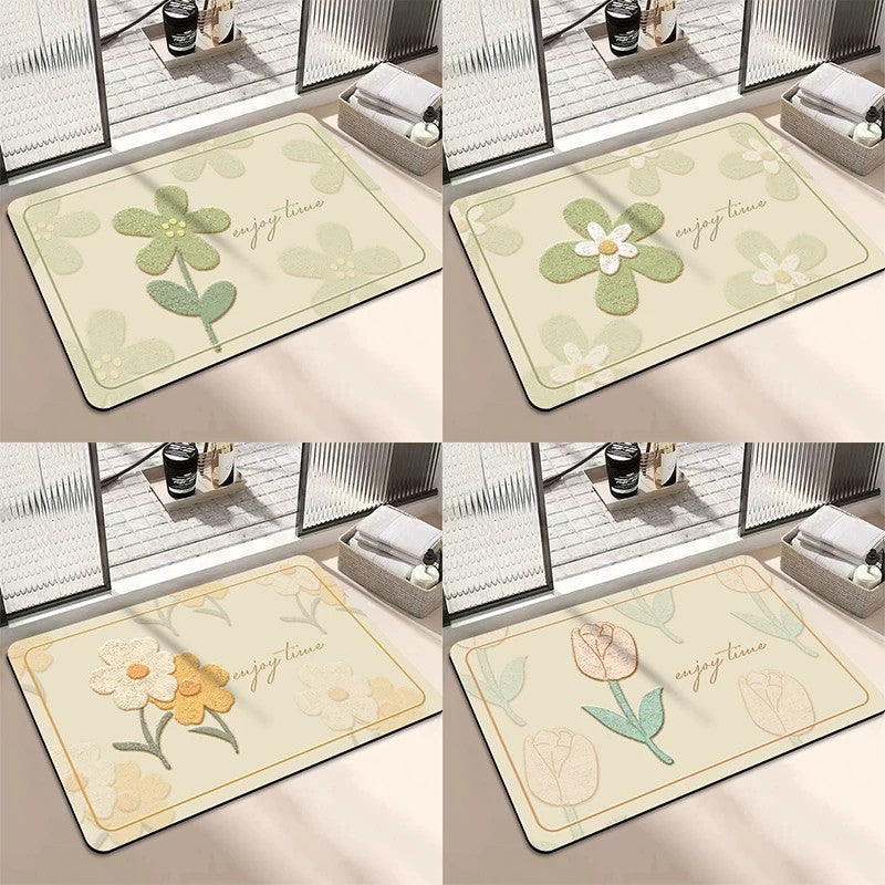 Chic Inspirational Floral Bath Mat