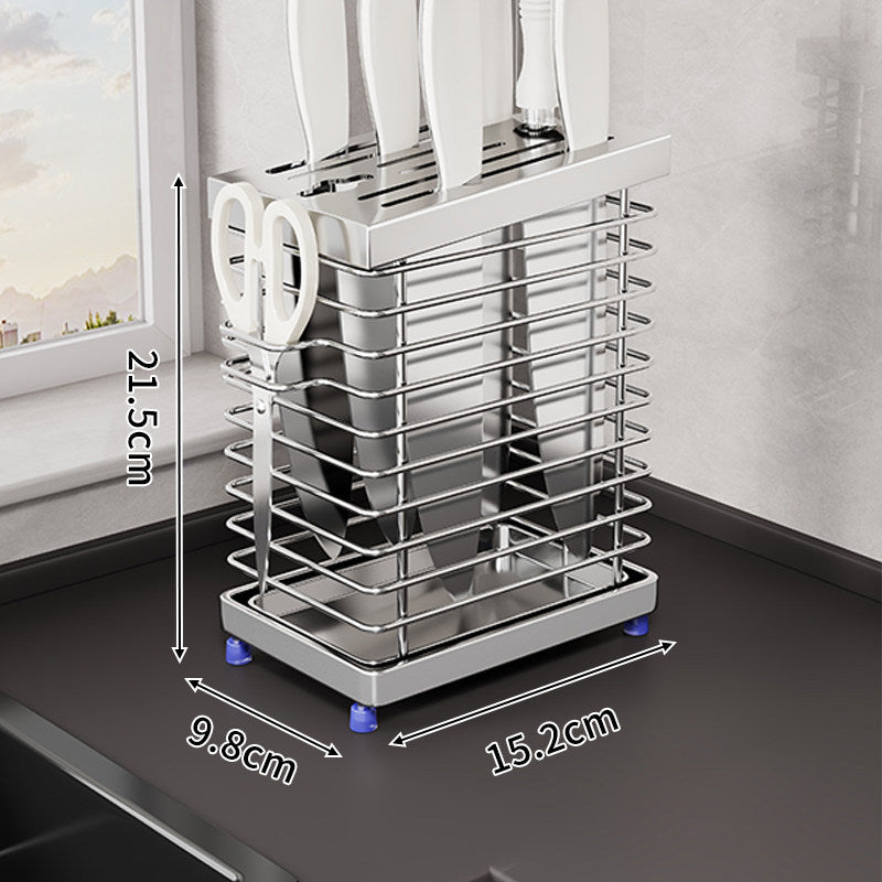 Vertical Slotted Knife and Scissors Holder Countertop Organizer