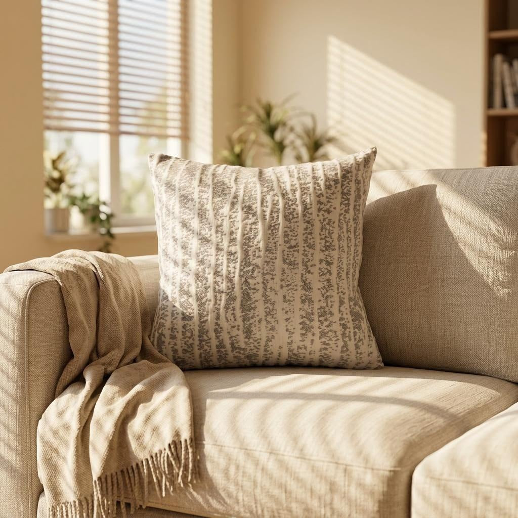 Textured Striped Throw Pillow