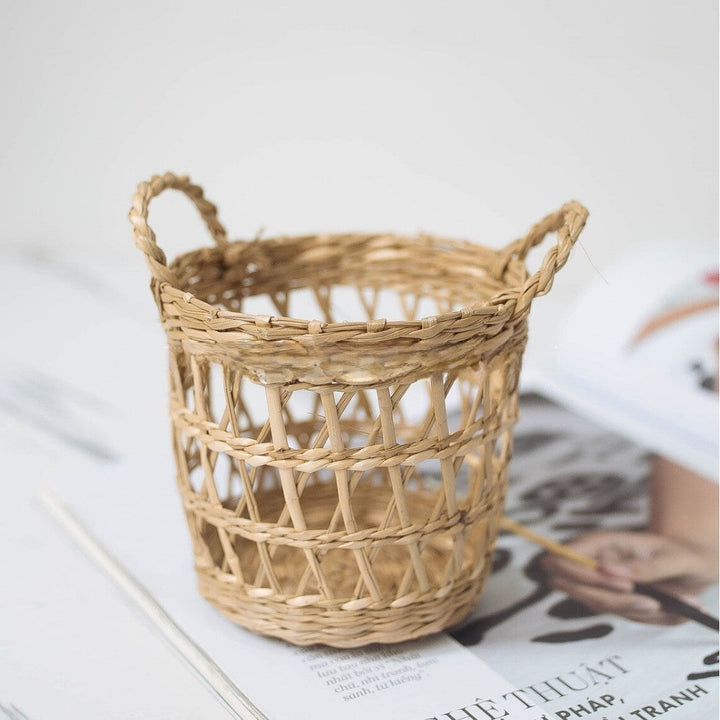 Natural Fiber Decorative Storage Basket