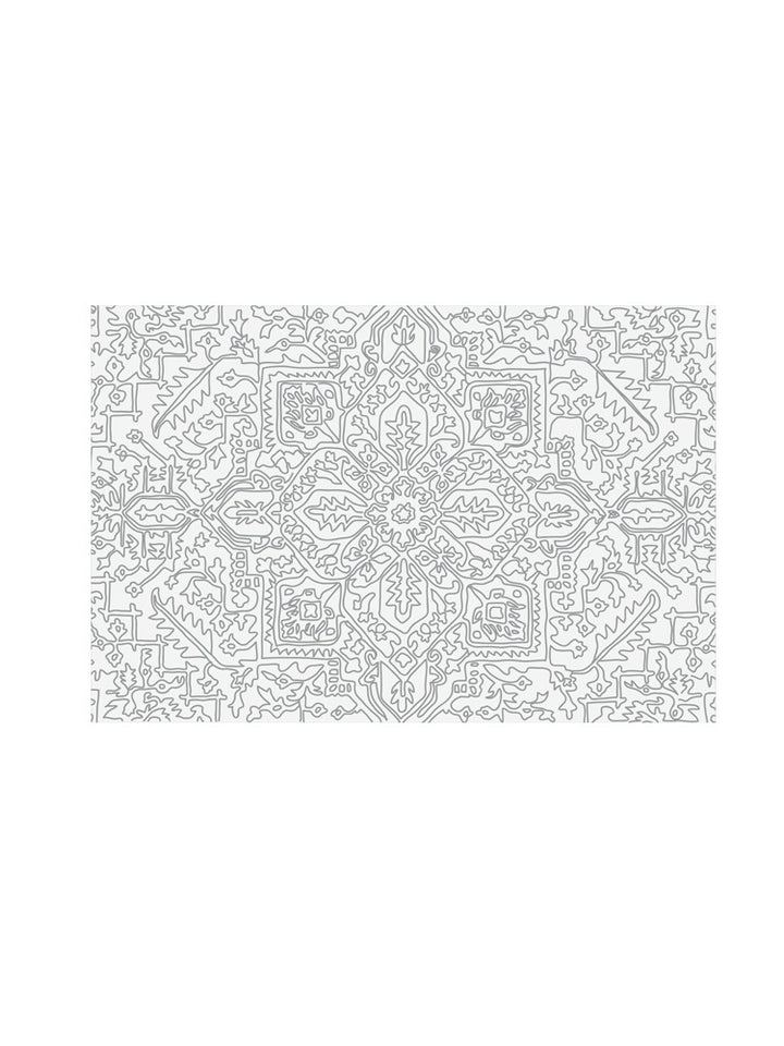 Washable tablecloth with circular retro print and PVC coating