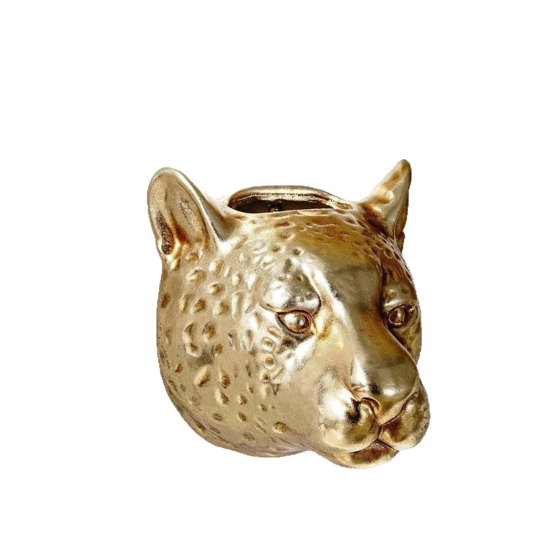 Decorative Leopard Head Planter