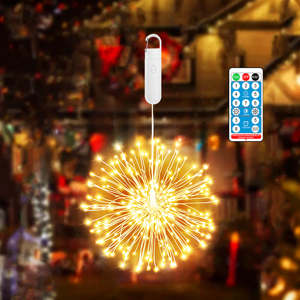 Hanging Star Explosion LED Fairy Light Sphere with Remote Control