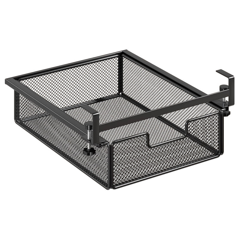 Under-Desk Sliding Mesh Storage Drawer Organizer Clamp-On