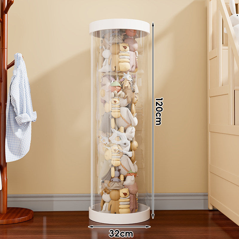 Vertical Transparent Plush Toy Storage Cylinder Organizer
