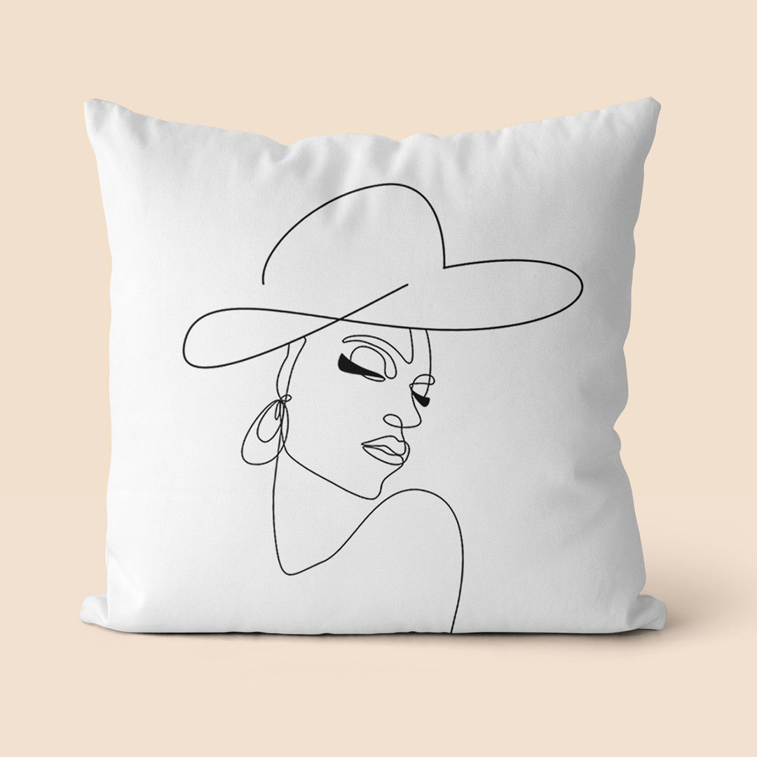 Artistic Line Drawing Throw Pillow